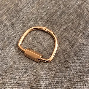 Miansai rose gold cuff with hex nut (small)